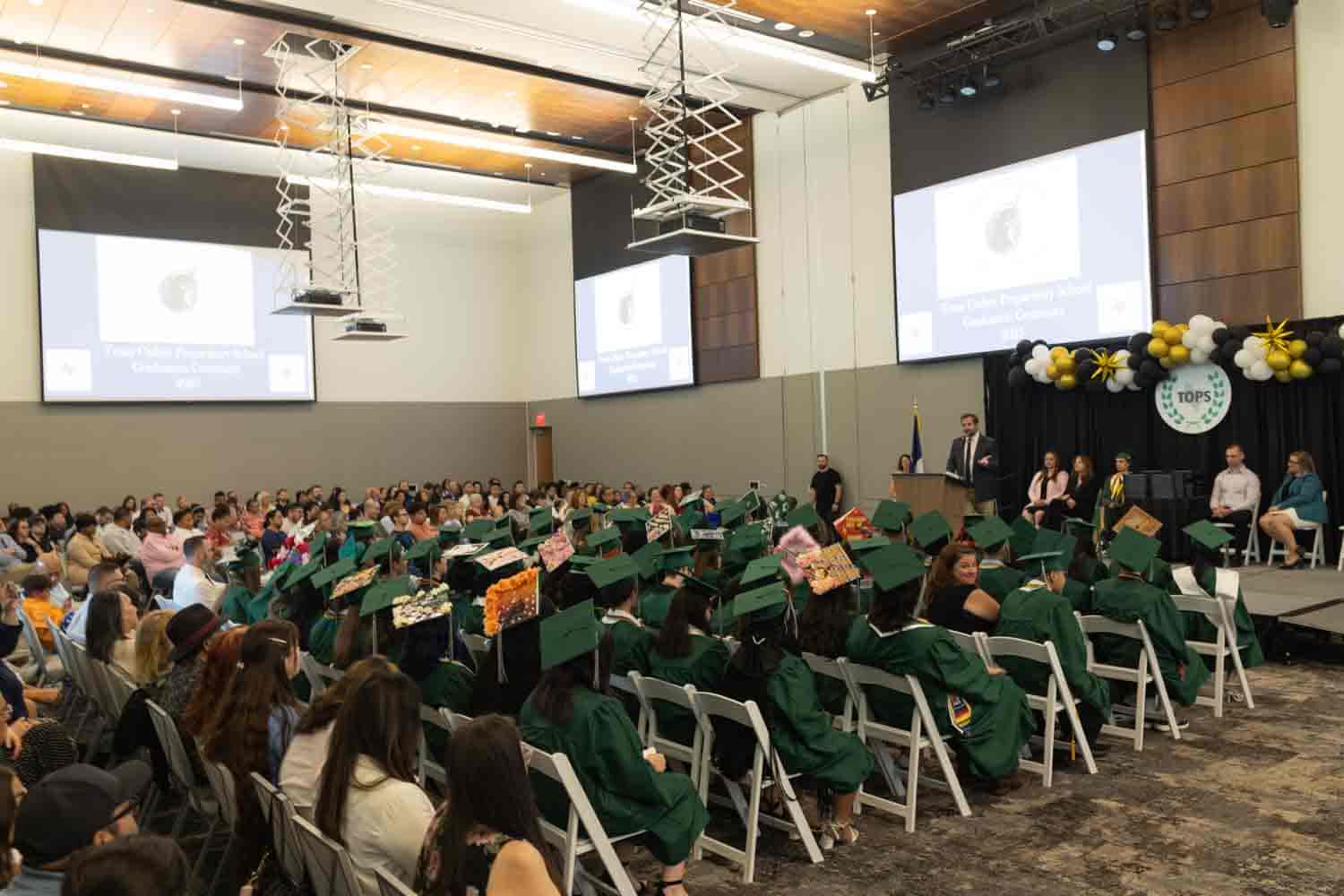 students at graduation