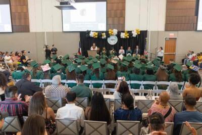 students at graduation