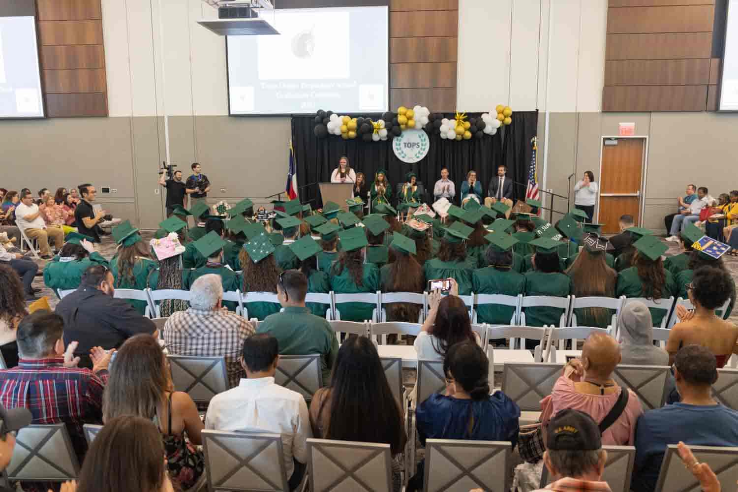 students at graduation