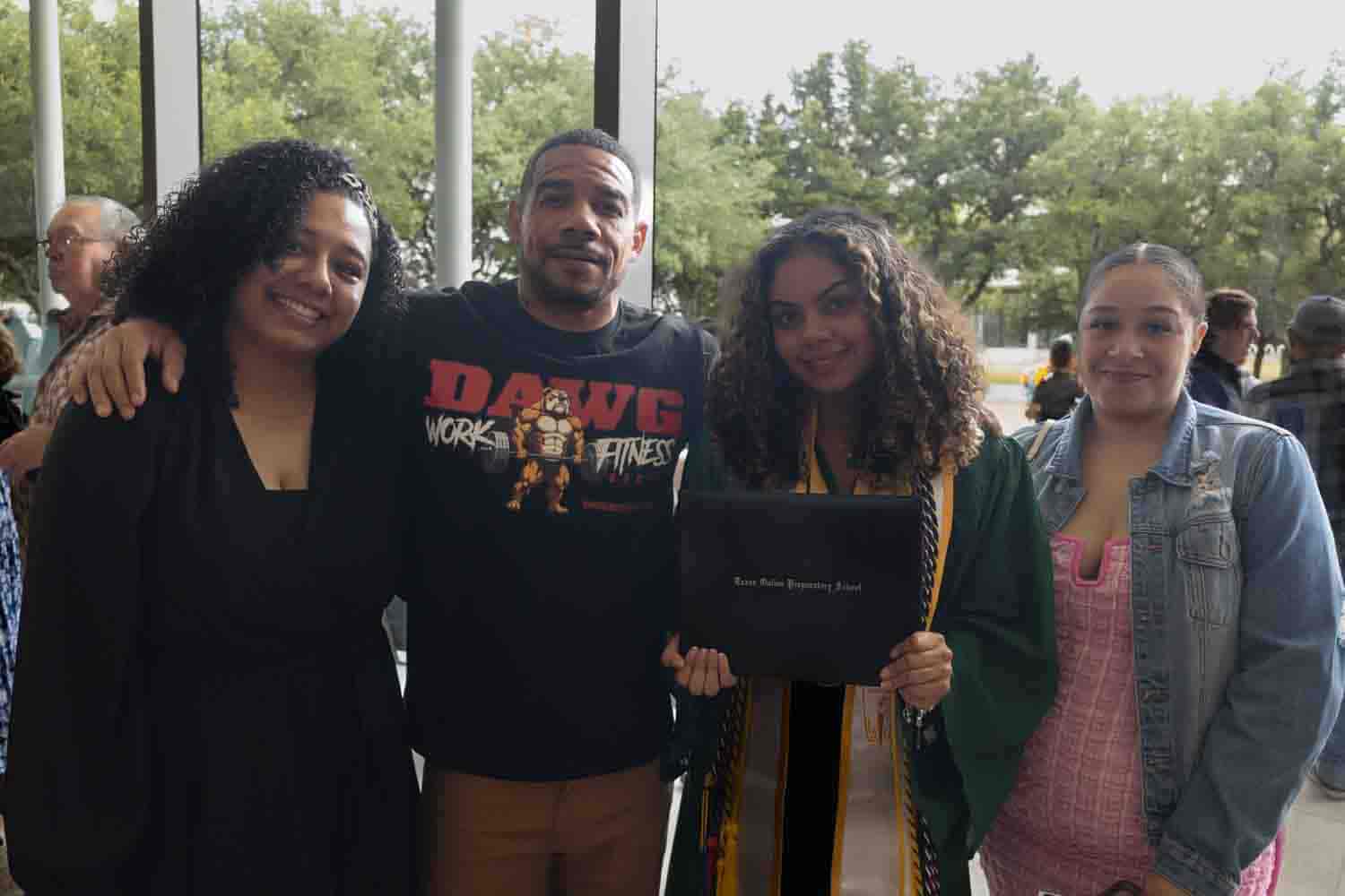 student and family smiling