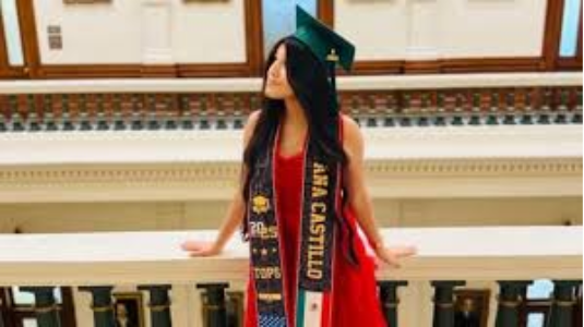 Standing girl grad photo