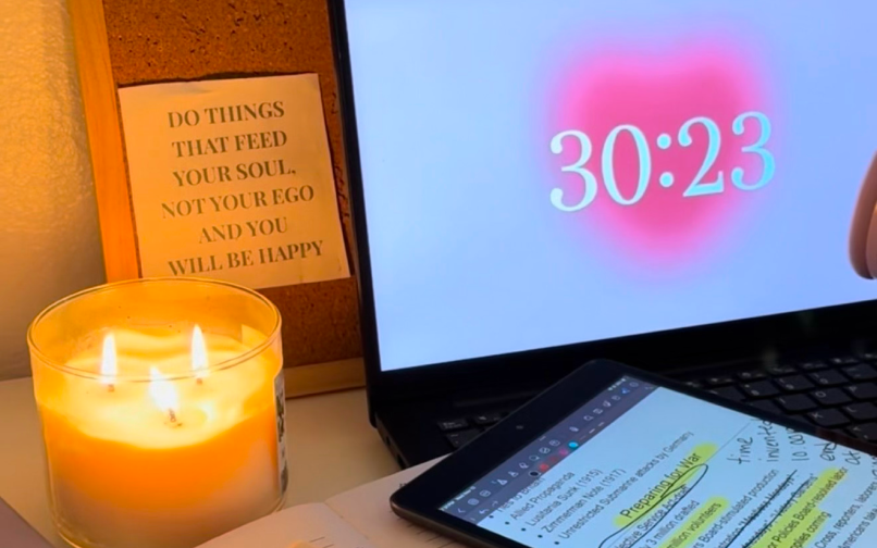 candle in the study space